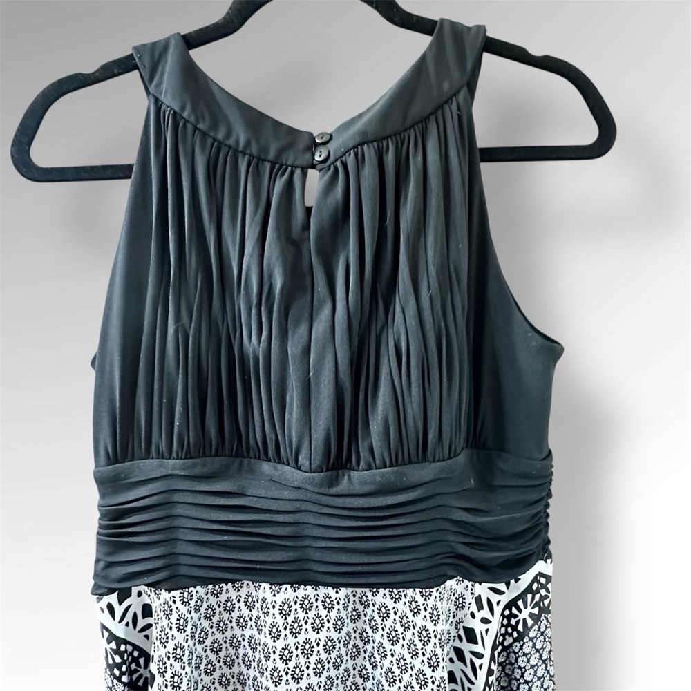 Black and White High Low Halter Sundress Sz 14 - Picture 10 of 11